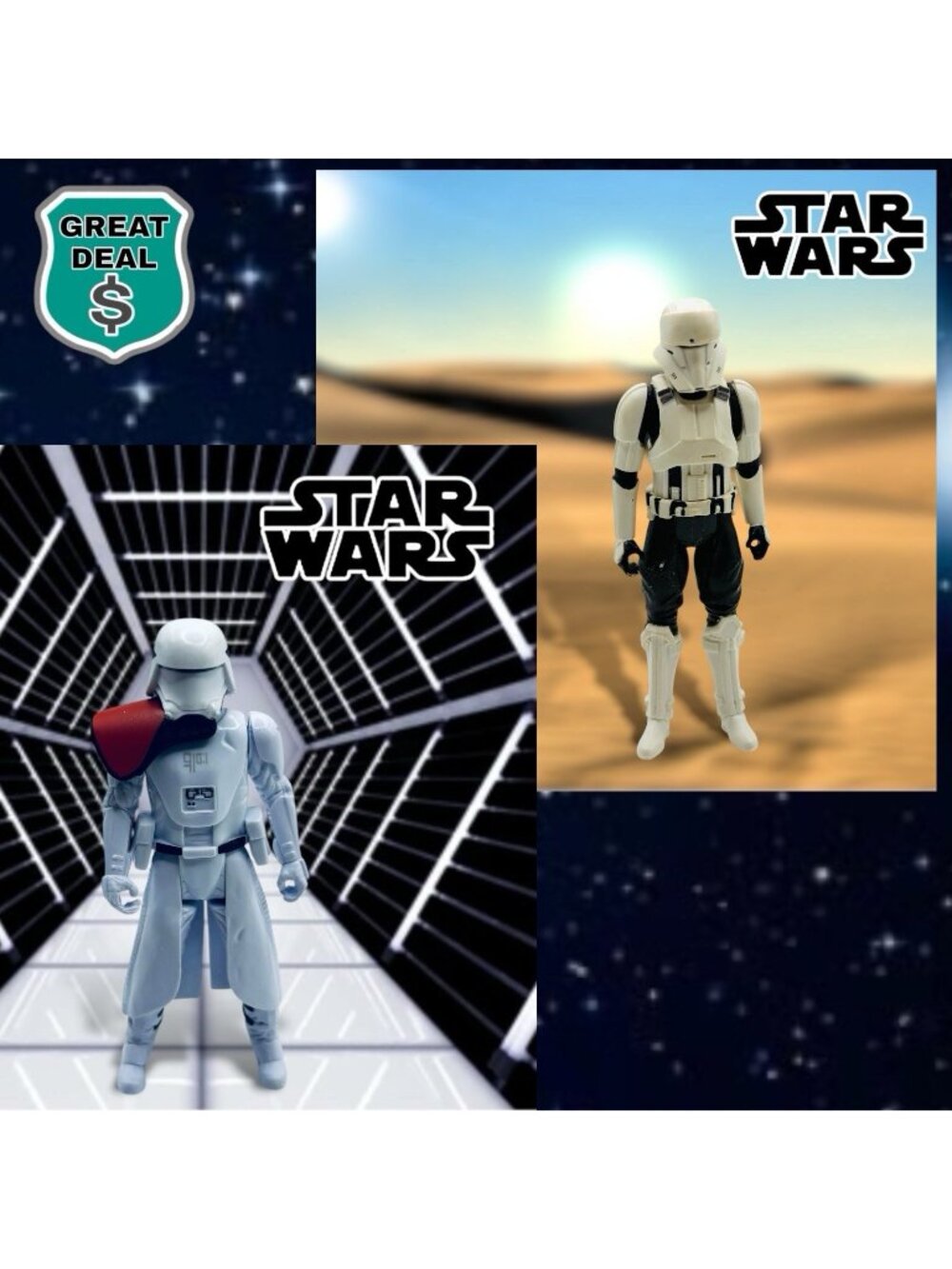 Star Wars First Order Snowtrooper Commander & Hovertank Trooper. Loose. 3.5”